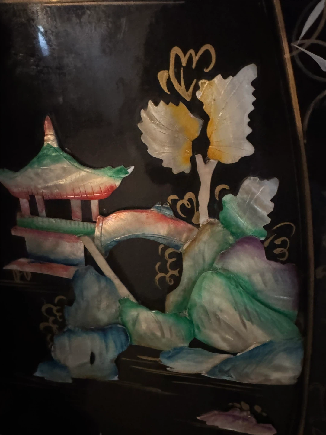 Vintage Asian Style Folding Screen Room Divider - photo 5