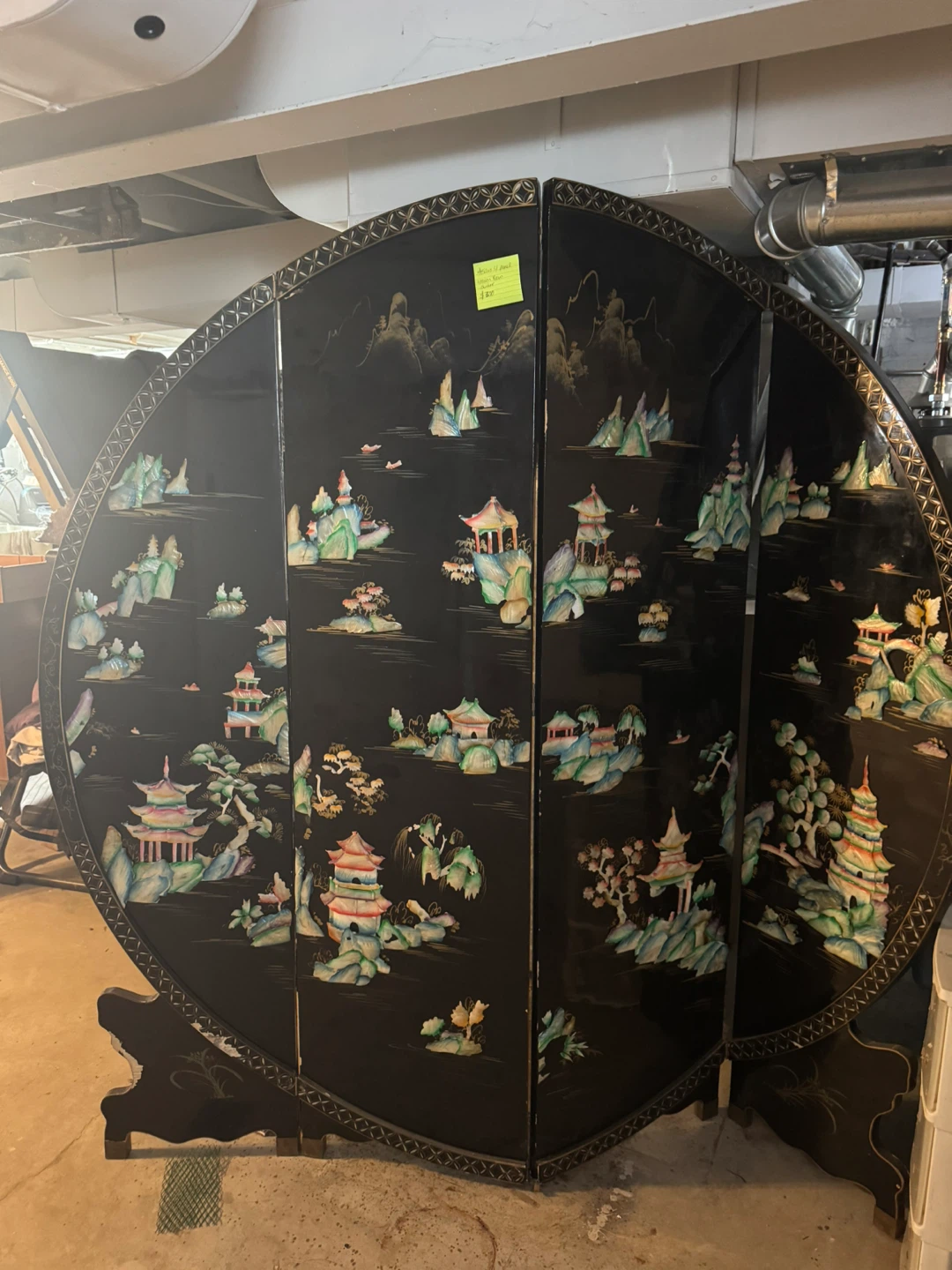 Vintage Asian Style Folding Screen Room Divider - photo 2