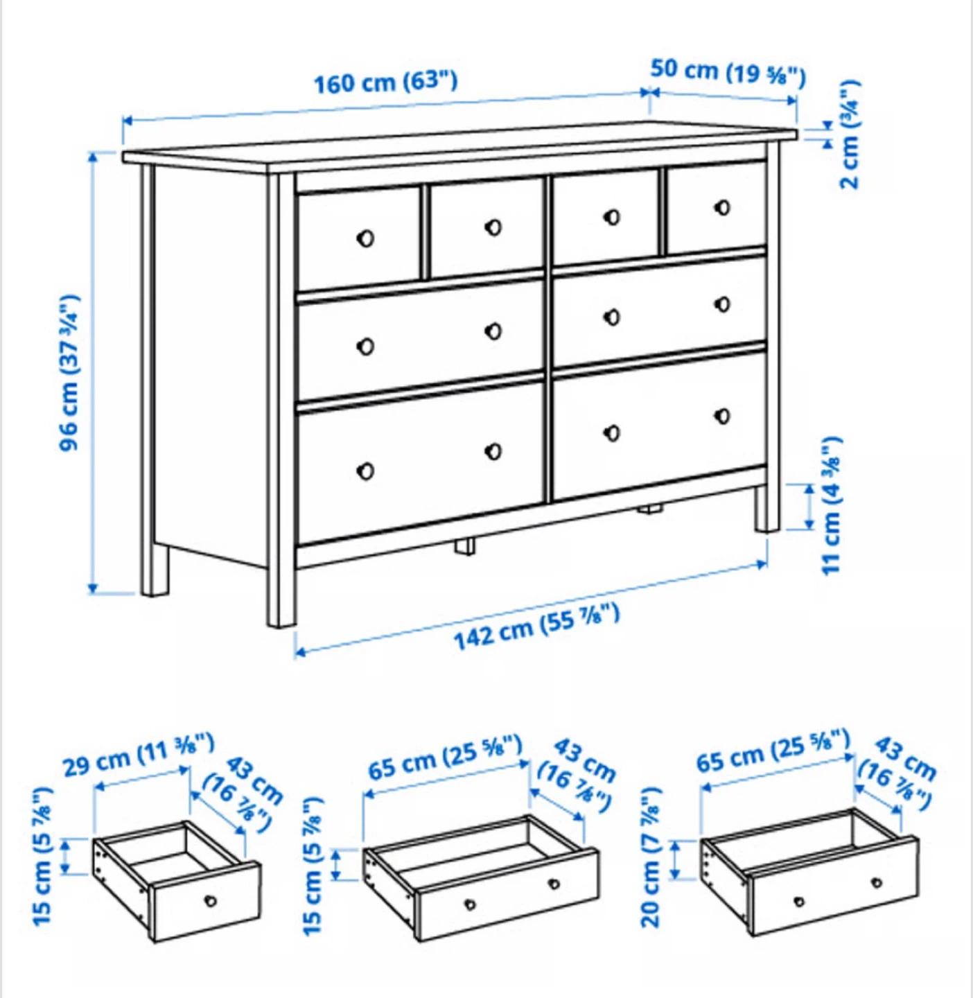 IKEA Hemnes White 8-Drawer Dresser - photo 4