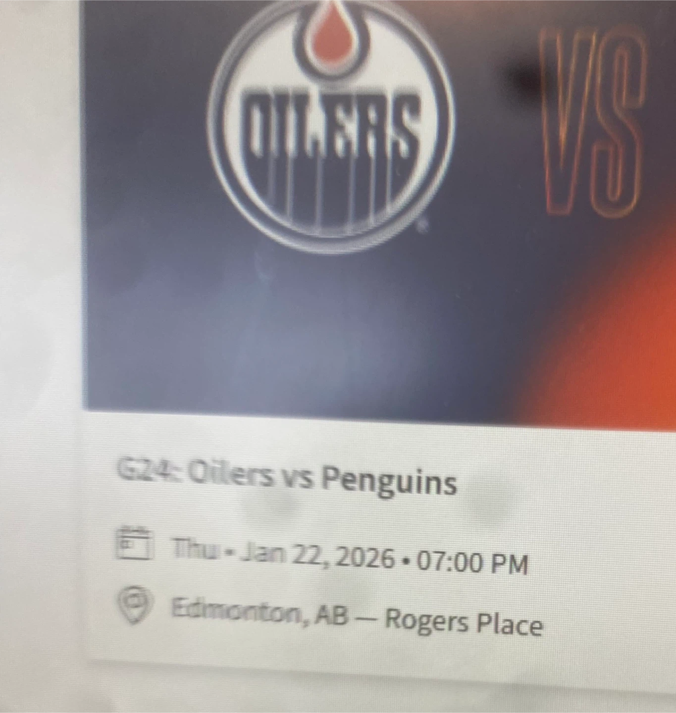 Oilers vs Penguins Tickets - Jan 22, 2026 - photo 2