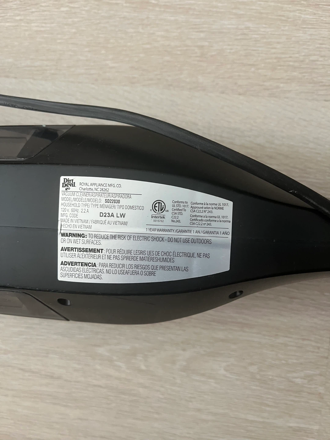 Dirt Devil Power Stick Vacuum D23A LW - photo 3