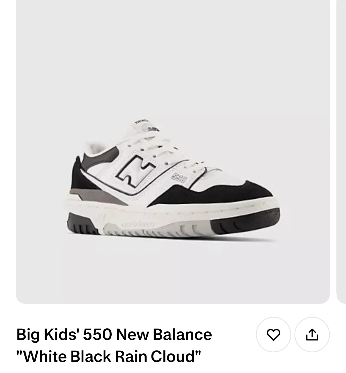 New Balance 550 White Black Rain Cloud - photo 3
