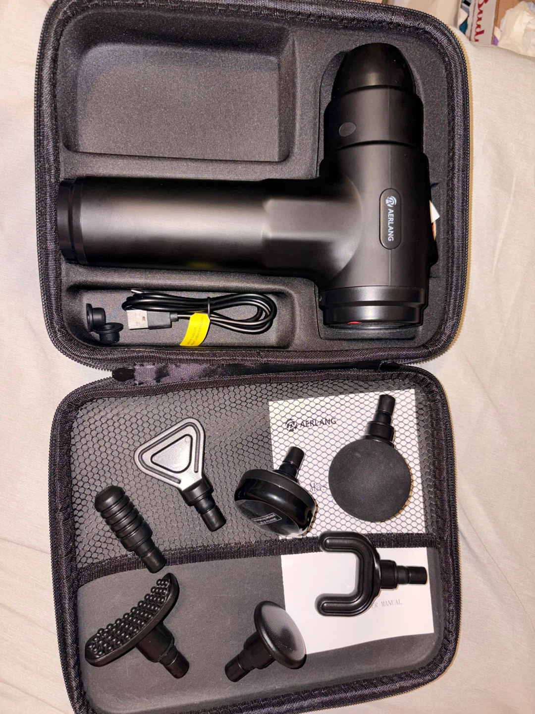 Aerlang Massage Gun with Attachments - photo 3