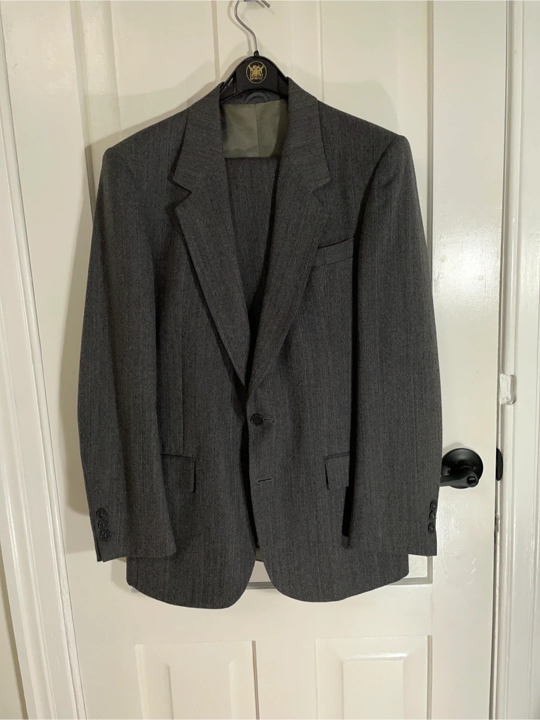 Vintage Grey Wool Suit - 39R, 33W