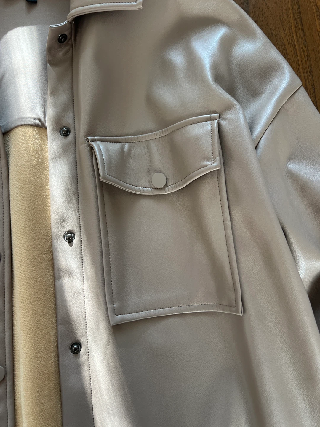 Dynamite Faux Leather Shacket - Size P/S - photo 3