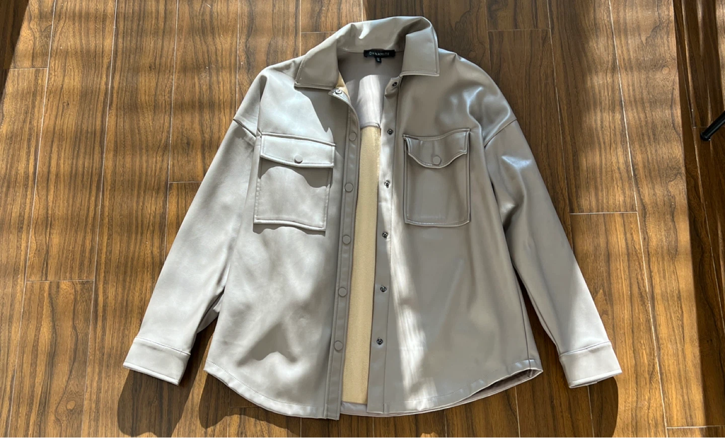Dynamite Faux Leather Shacket - Size P/S