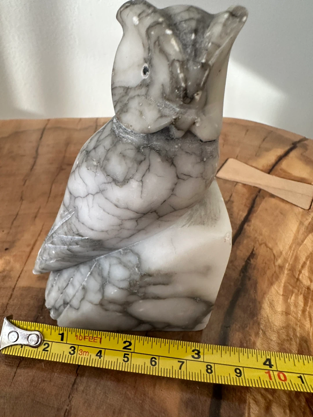Italian  Carrera Marble Hand Carved Owl - photo 4