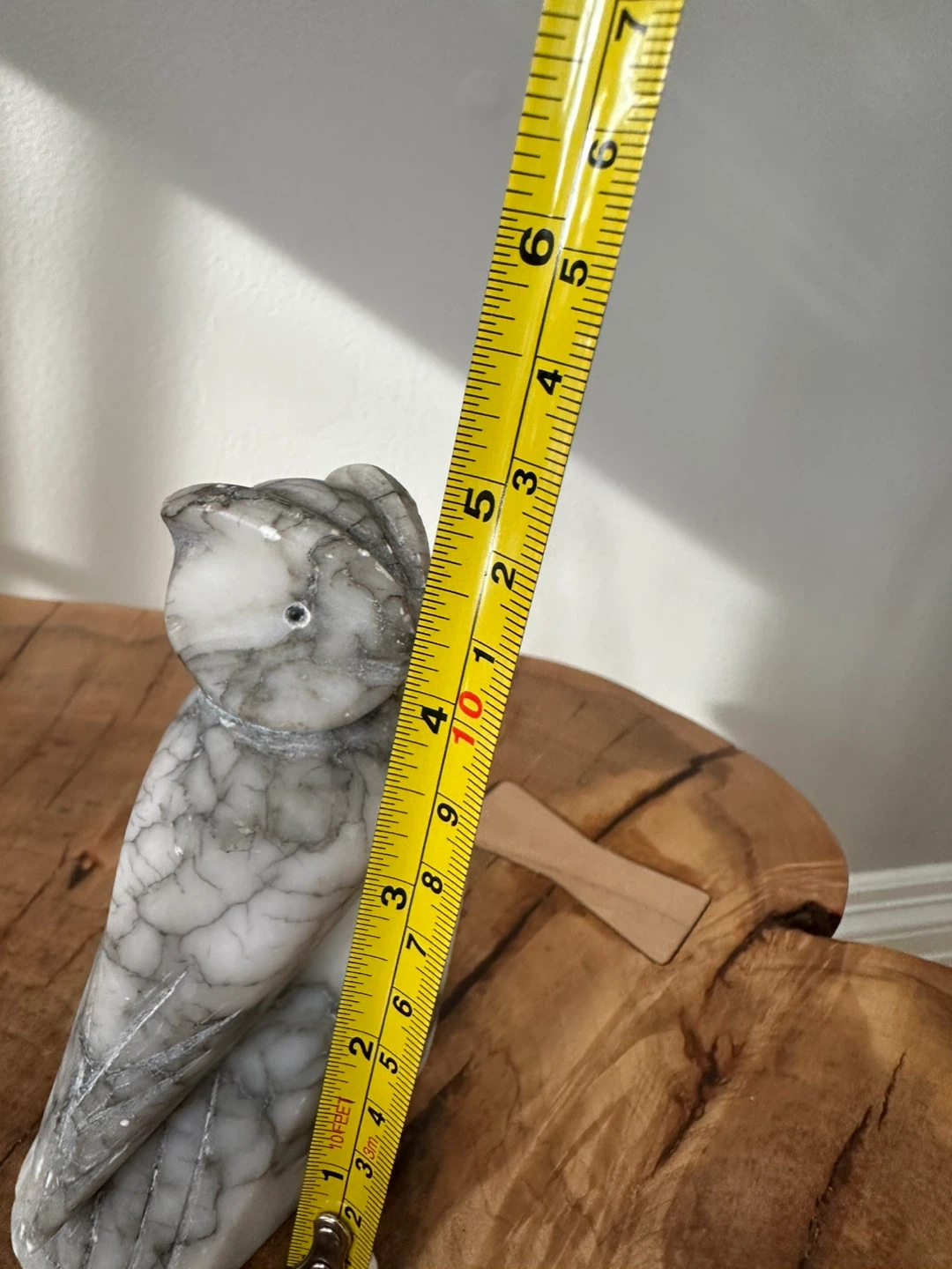 Italian  Carrera Marble Hand Carved Owl - photo 5
