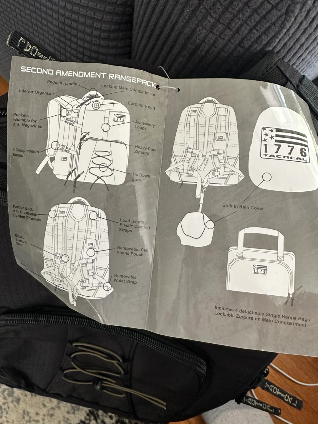 1776 Tactical Second Amendment Rangepack - Black - photo 3