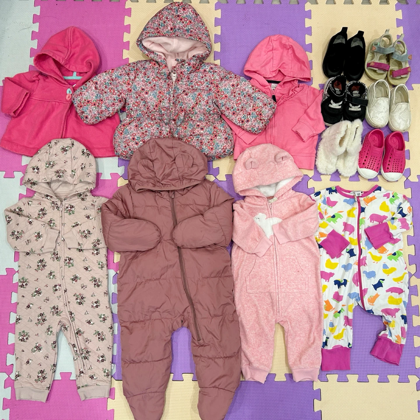 6-12months BUNTING SUITS, PUFFER JACKETS & SHOES