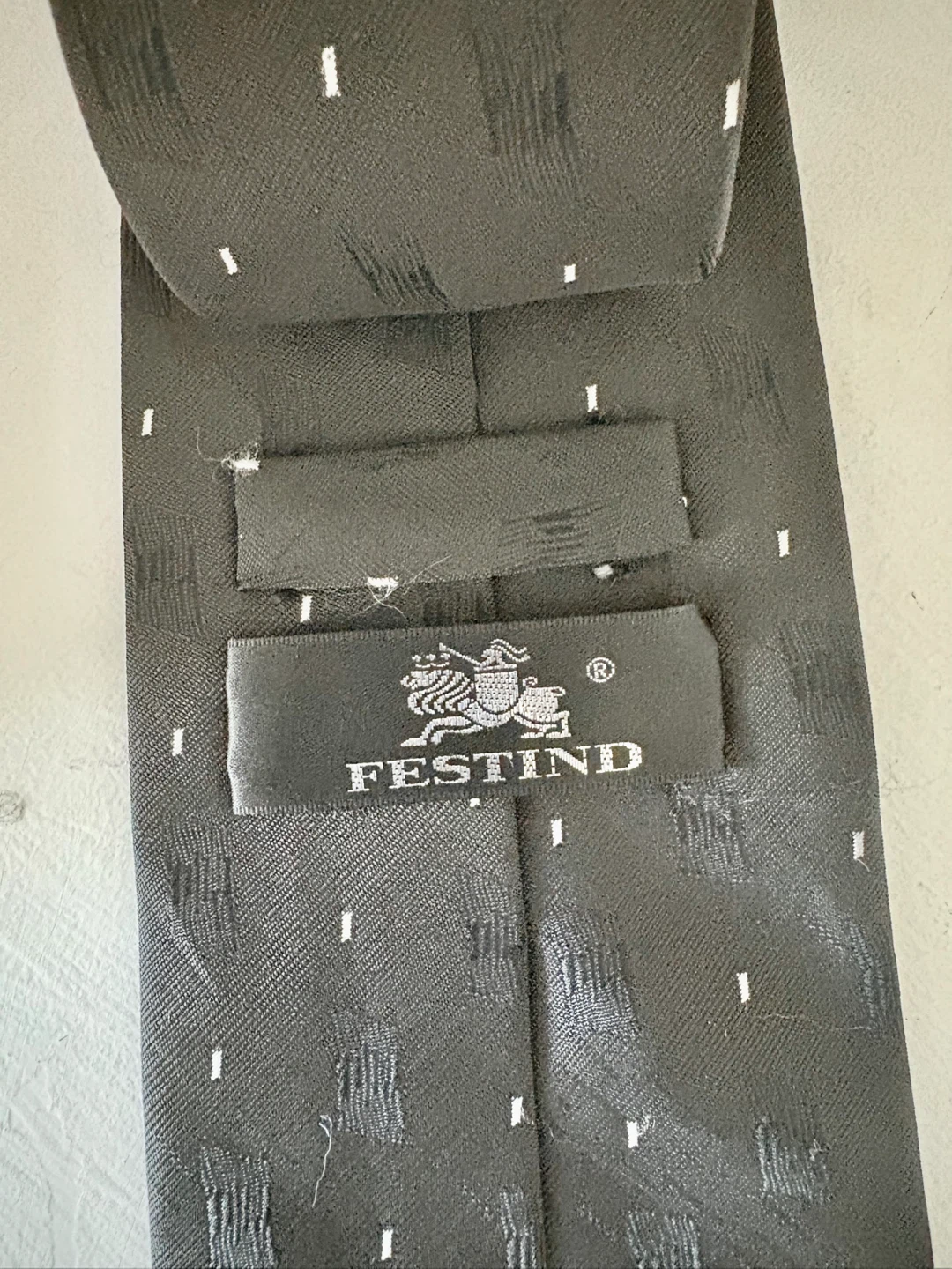 Festind Tie - Grey Patterned Necktie - photo 3