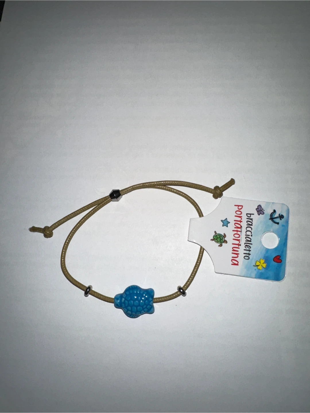 Adjustable Portofortuna Turtle Charm Bracelet