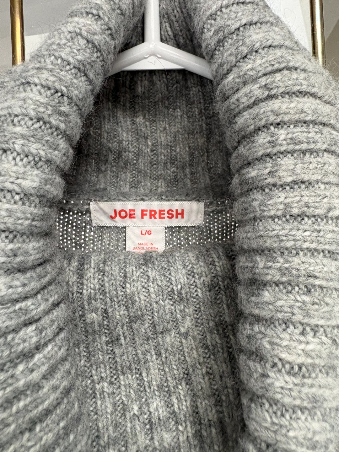 Joe Fresh Grey Cowl Neck Sweater - Size L/G - photo 4