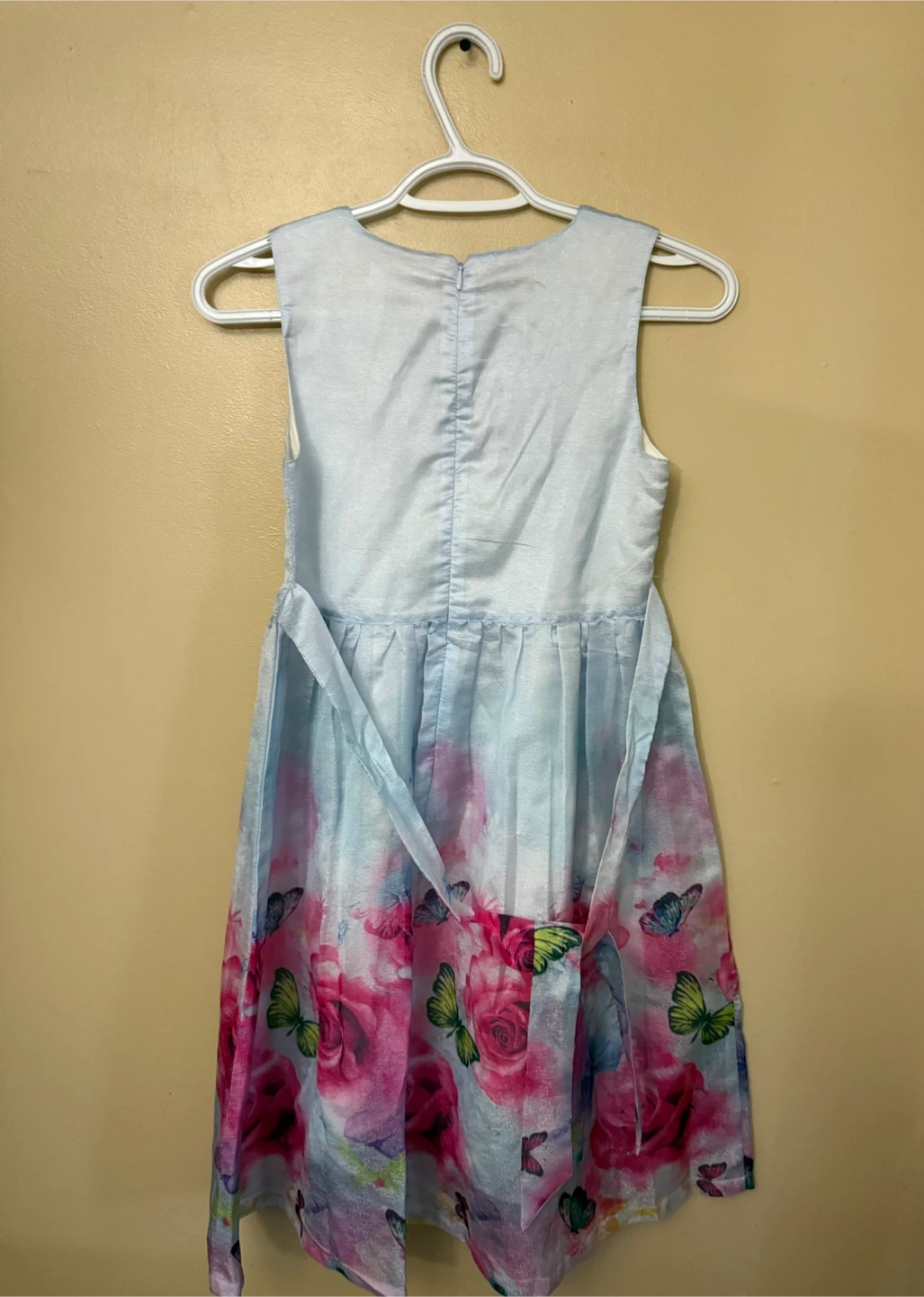 Kids Blue Dress size 12 with Butterflies & Flowers - photo 2