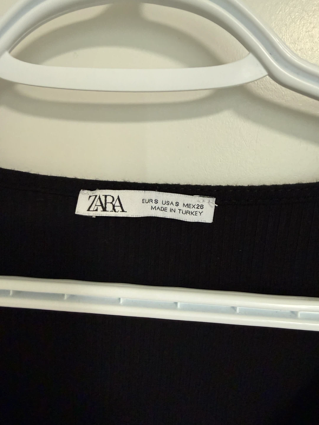 Zara Black Ribbed Long Sleeve Top - Size S - photo 2