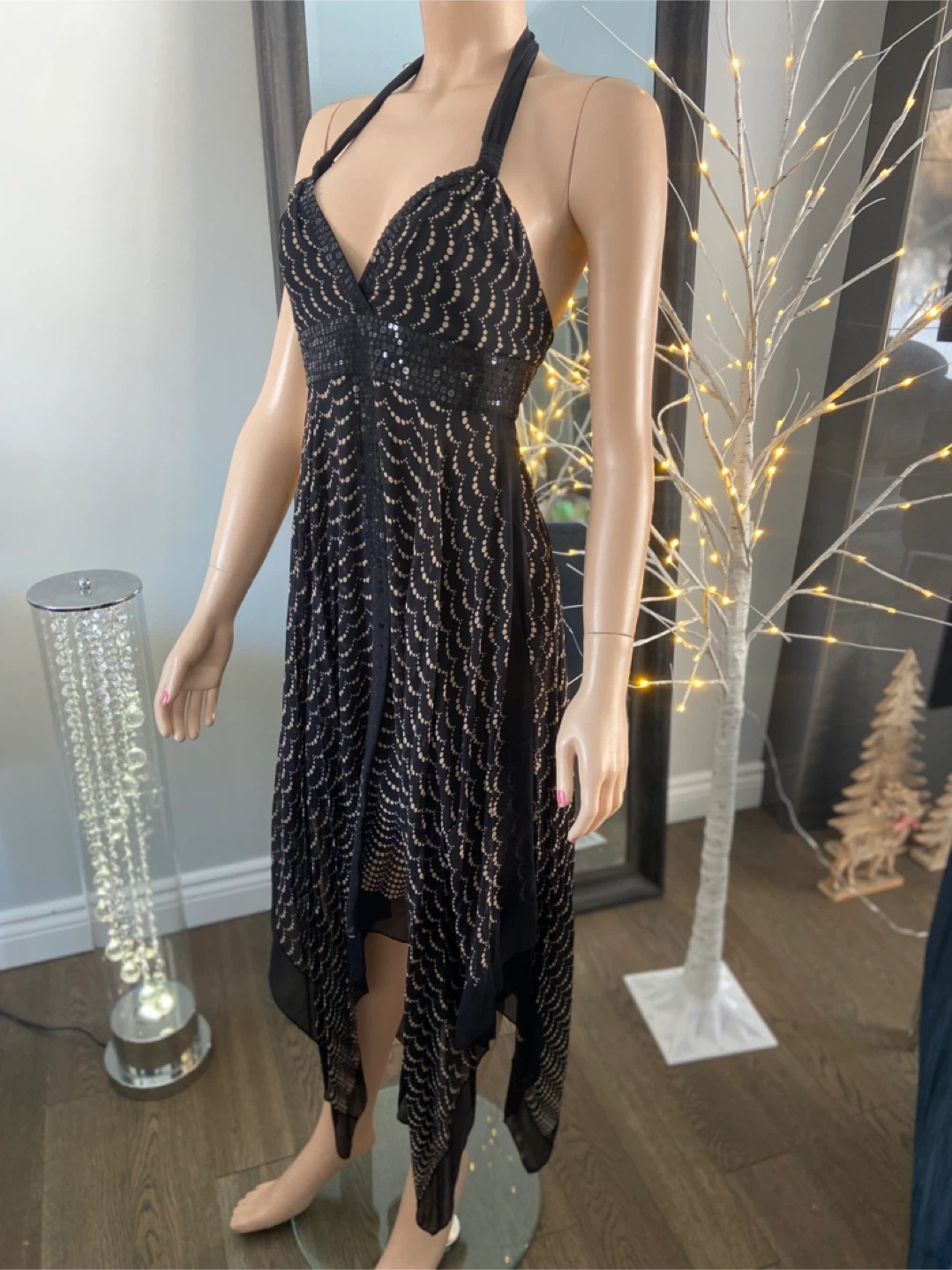 EUC: BCBG Max Azria 100% Silk Halter Dress - Size 0 - photo 5