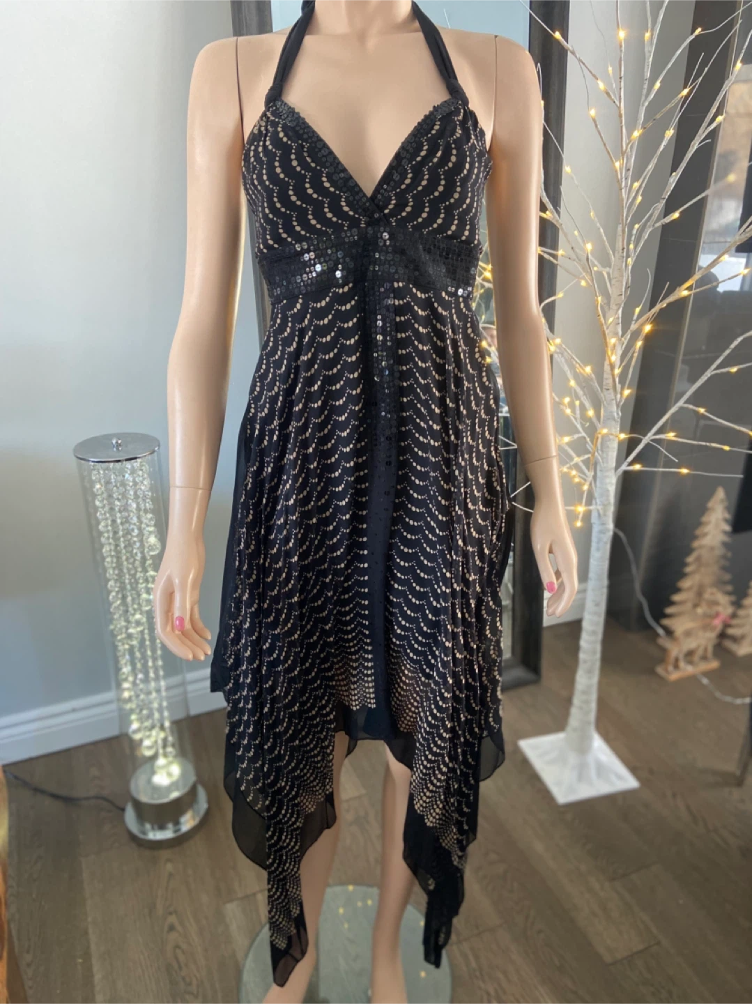 EUC: BCBG Max Azria 100% Silk Halter Dress - Size 0 - photo 2