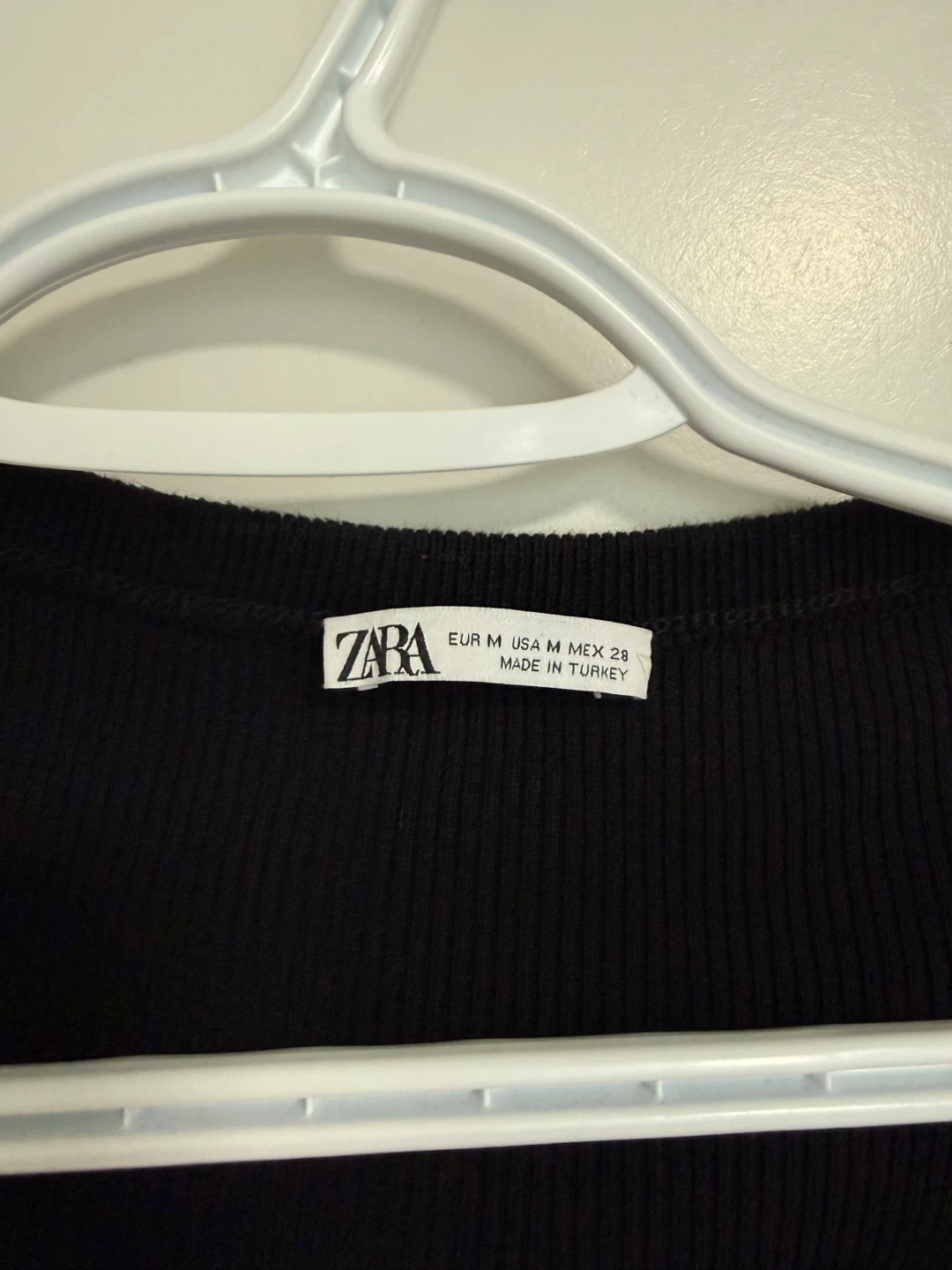 Zara Black Ribbed Crop Top - Size M - photo 2