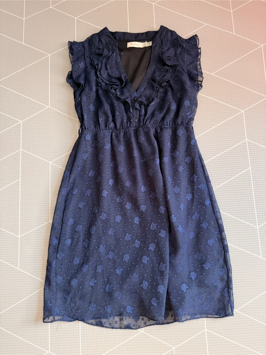 Costa Blanca Navy Blue Dress - Size L/G