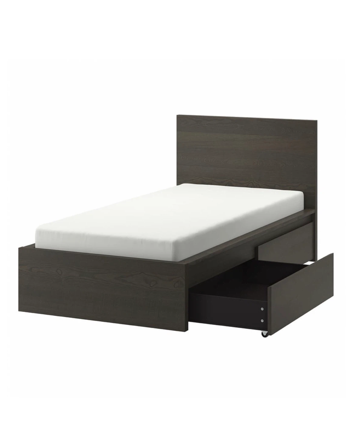 IKEA MALM Twin Bed Frame (with Slats + 2 Storage Drawers)