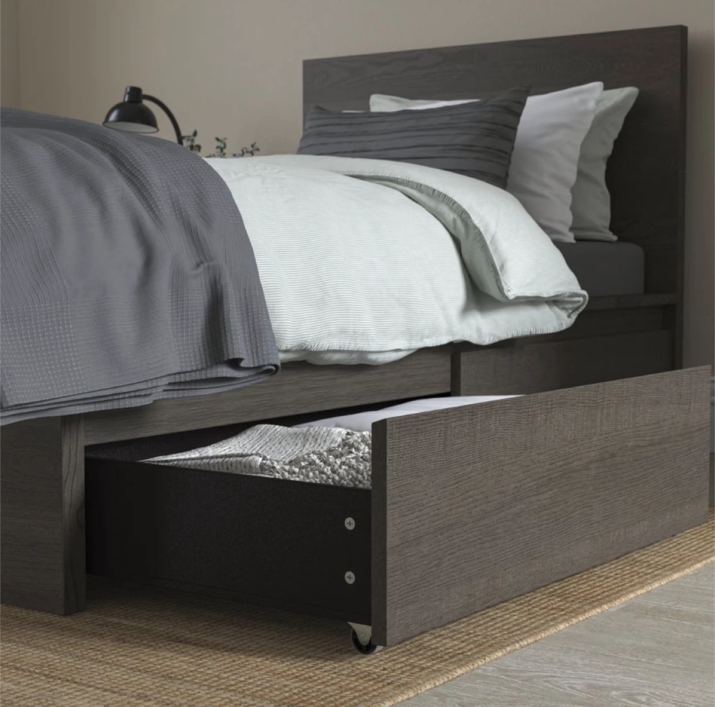 IKEA MALM Twin Bed Frame (with Slats + 2 Storage Drawers) - photo 3