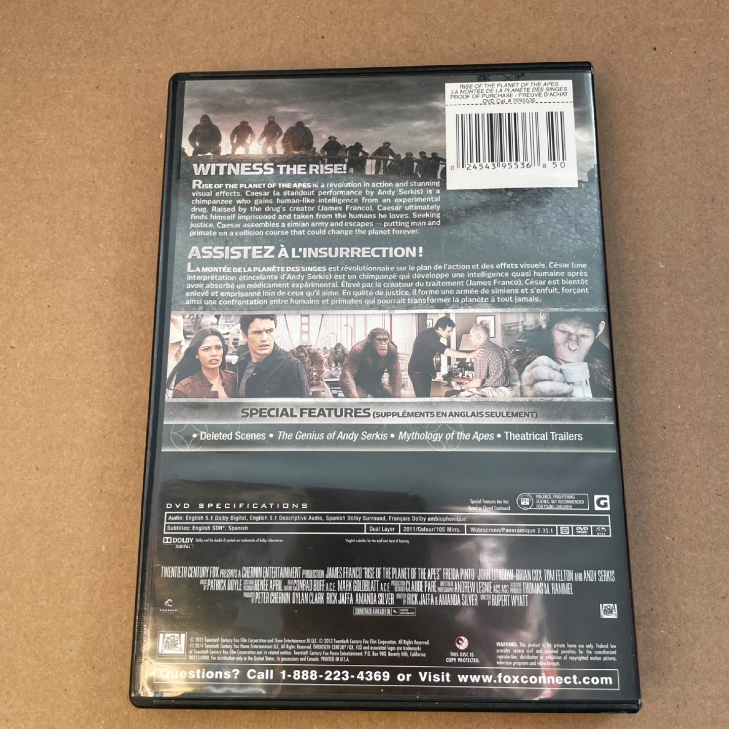 Rise of the Planet of the Apes DVD - photo 3