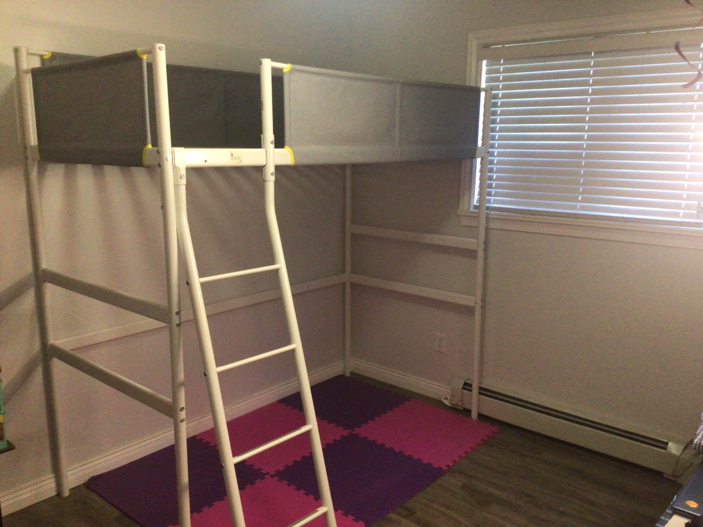 White Metal Loft Bed Frame