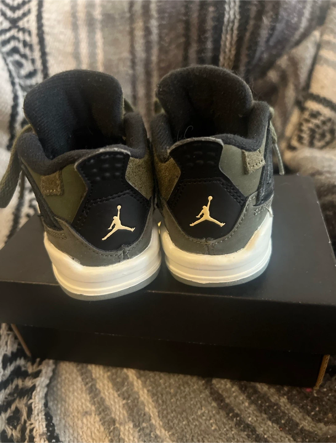 Jordan 4 Retro Olive Toddler Shoes - photo 3