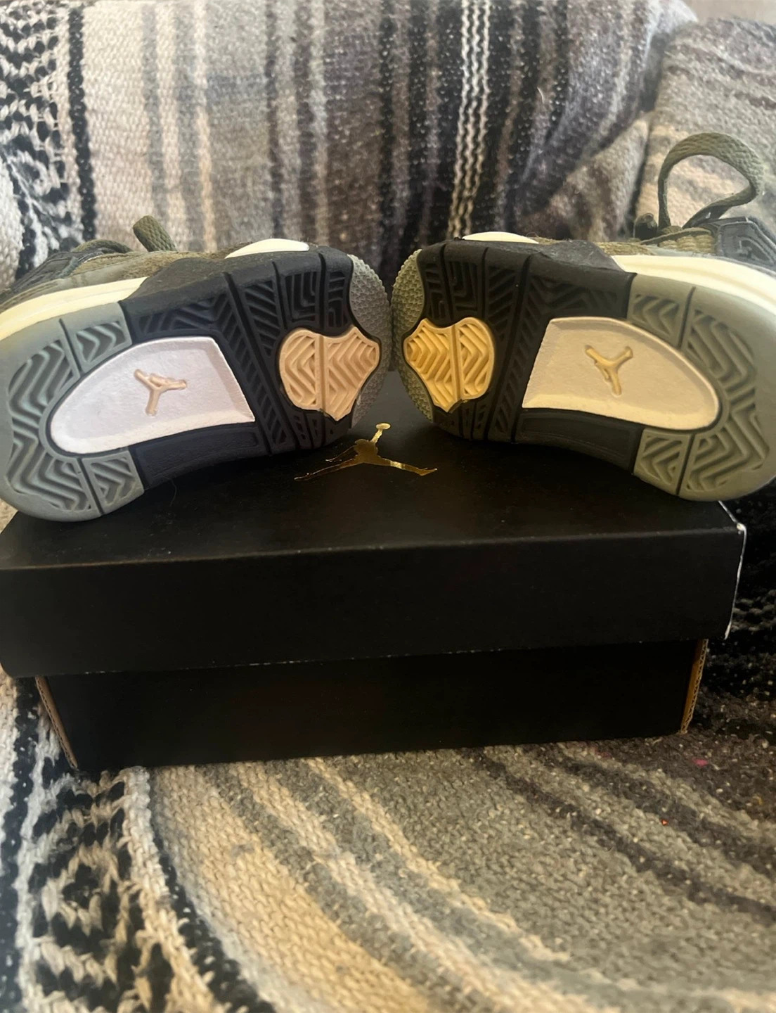 Jordan 4 Retro Olive Toddler Shoes - photo 4