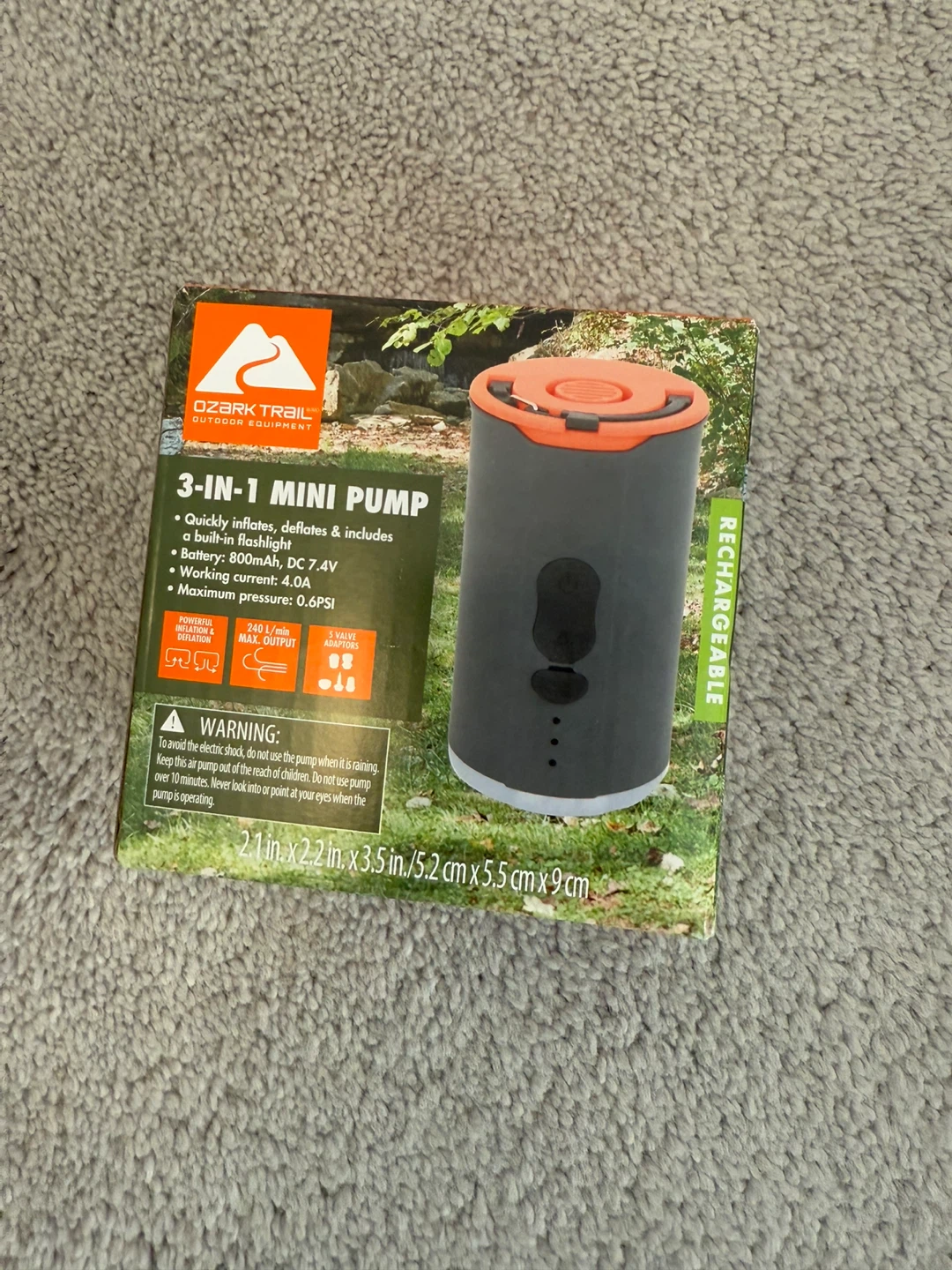 Ozark Trail 3-in-1 Mini Rechargeable Pump - New