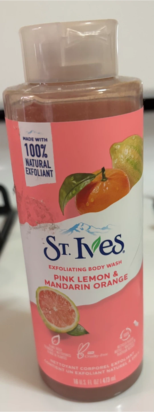 New St. Ives Pink Lemon & Mandarin Orange Exfoliating Body Wash