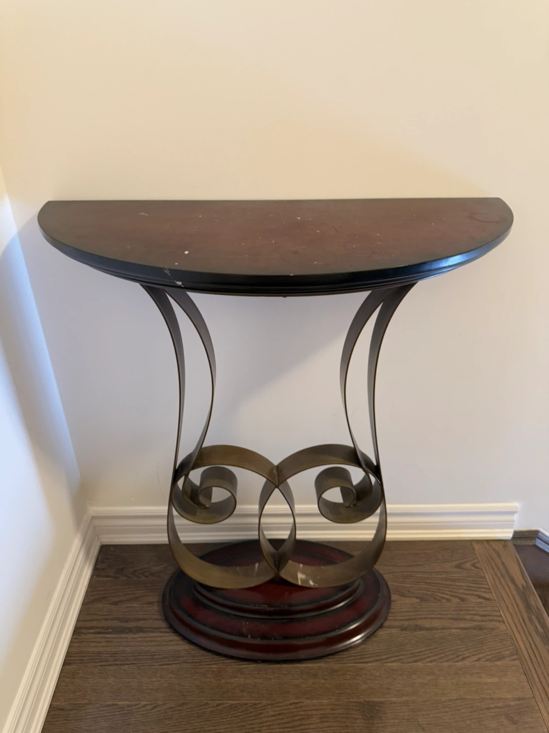Accent Table - Dark Wood and Metal - photo 2