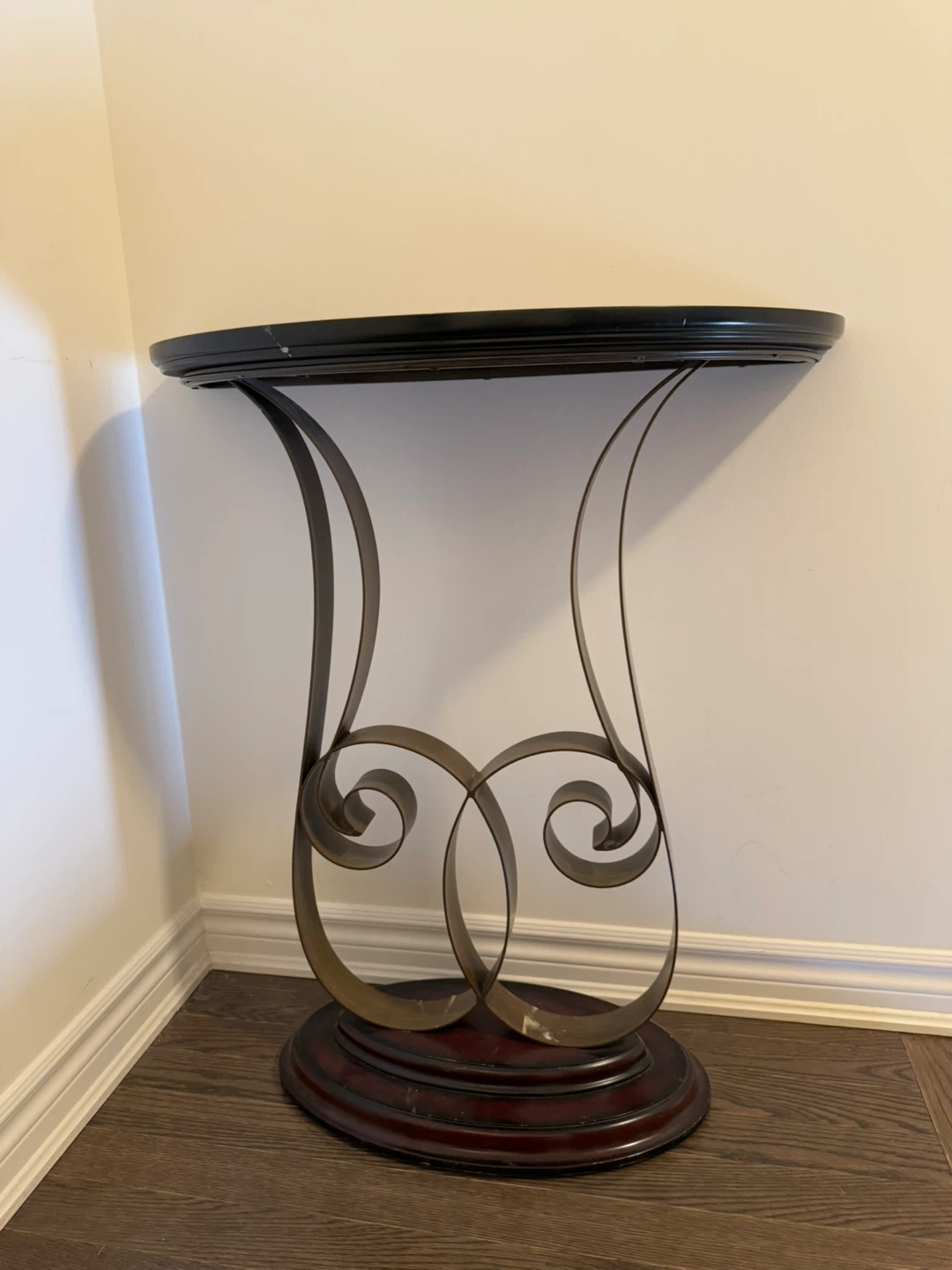 Accent Table - Dark Wood and Metal - photo 3