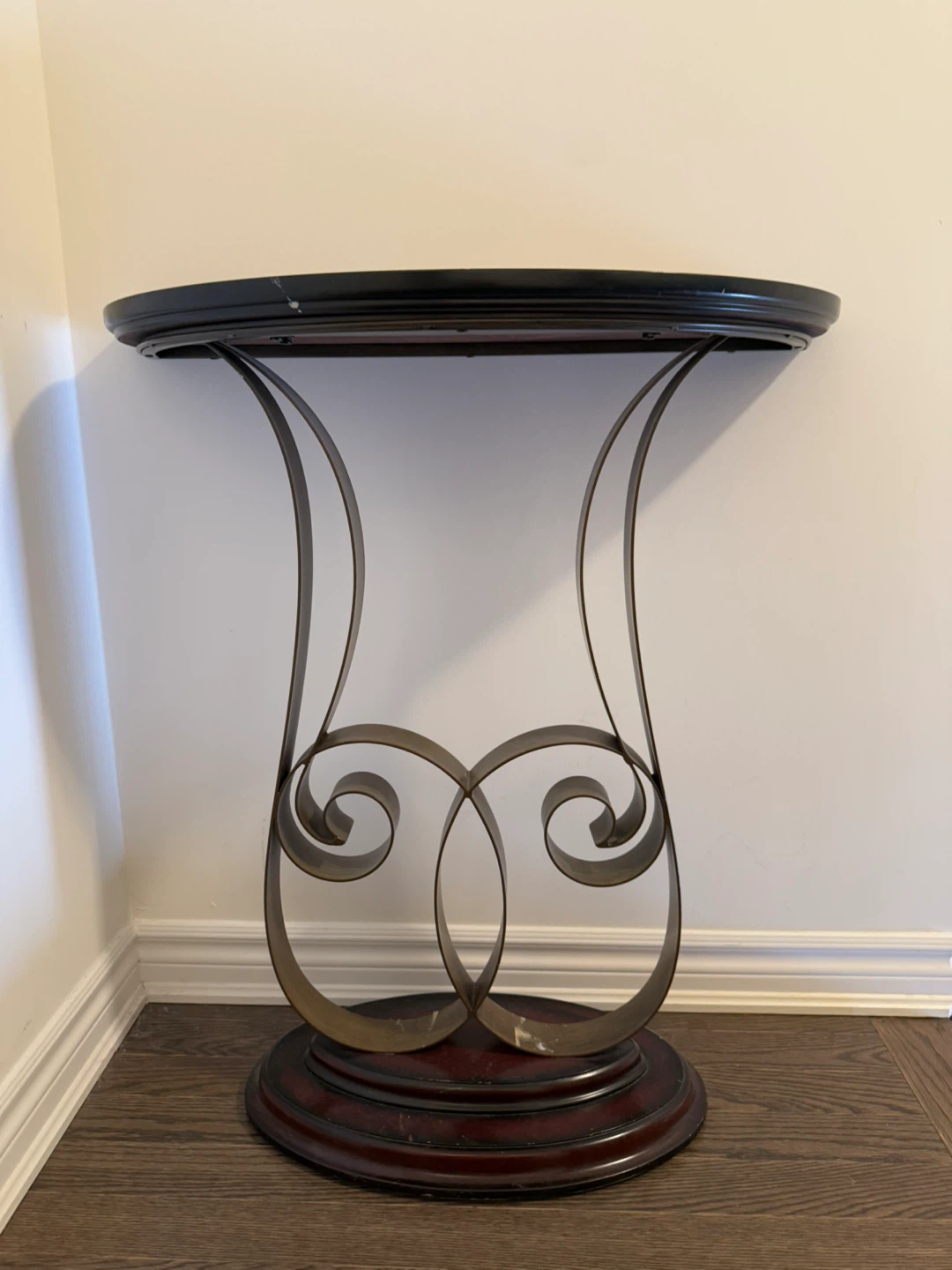 Accent Table - Dark Wood and Metal