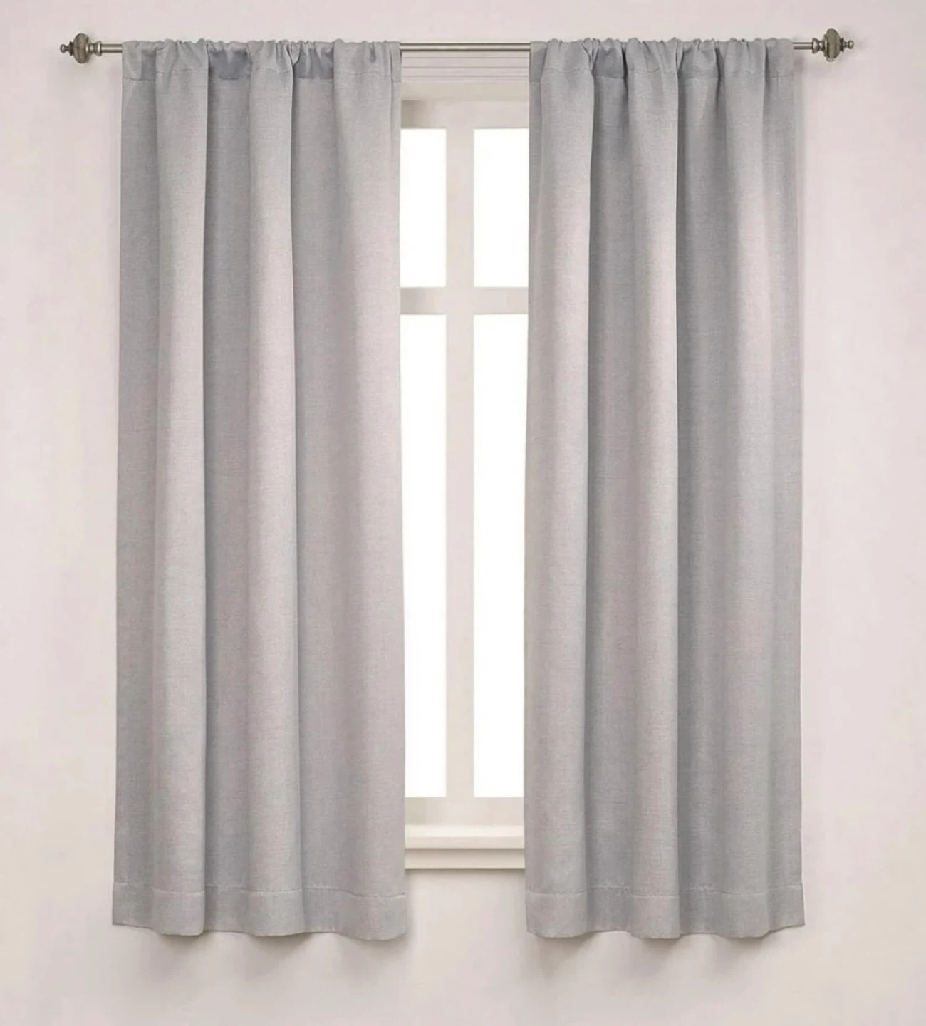 Set of 2 Grey Curtains, Set of 2 Dark Teal Curtains - photo 2