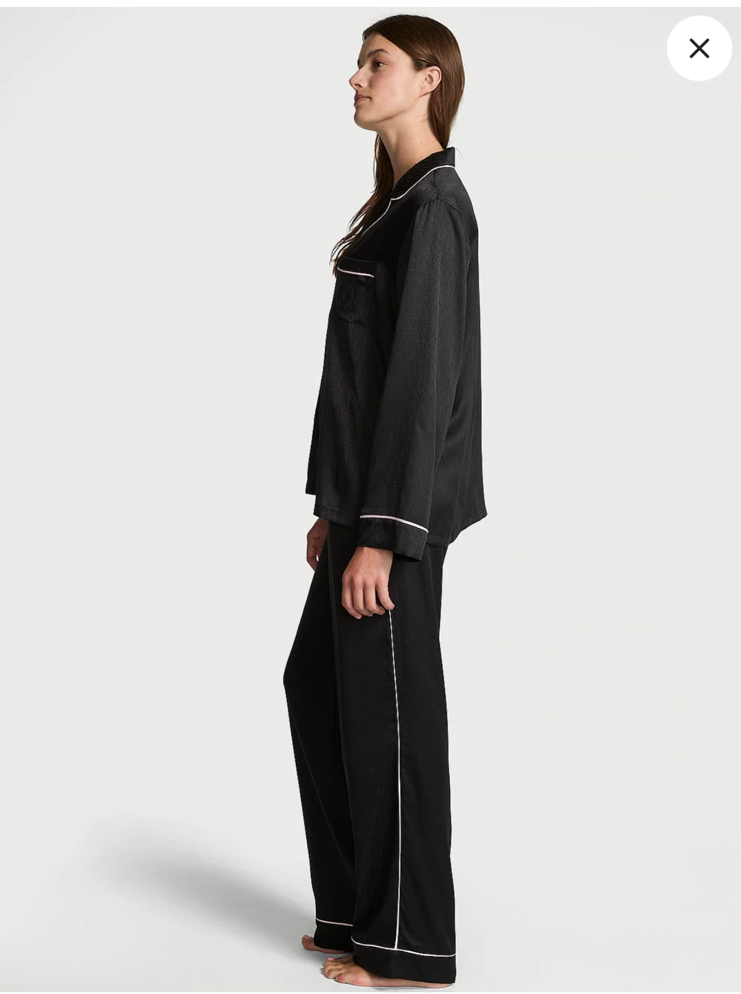 Victoria's Secret Black Satin Pajama Set, Size M - photo 4