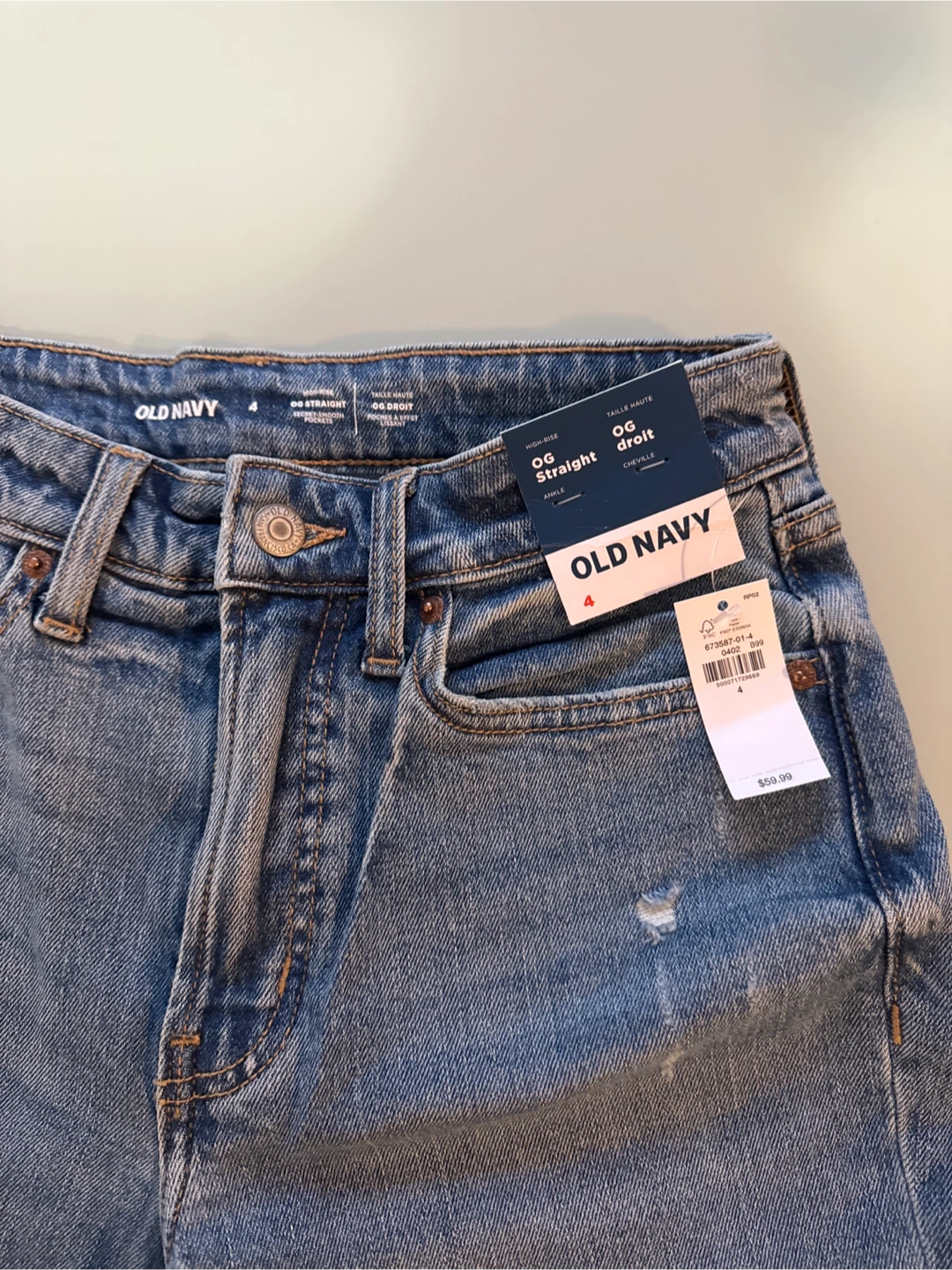 New Old Navy OG Straight High Rise Jeans - Size 4 - photo 2