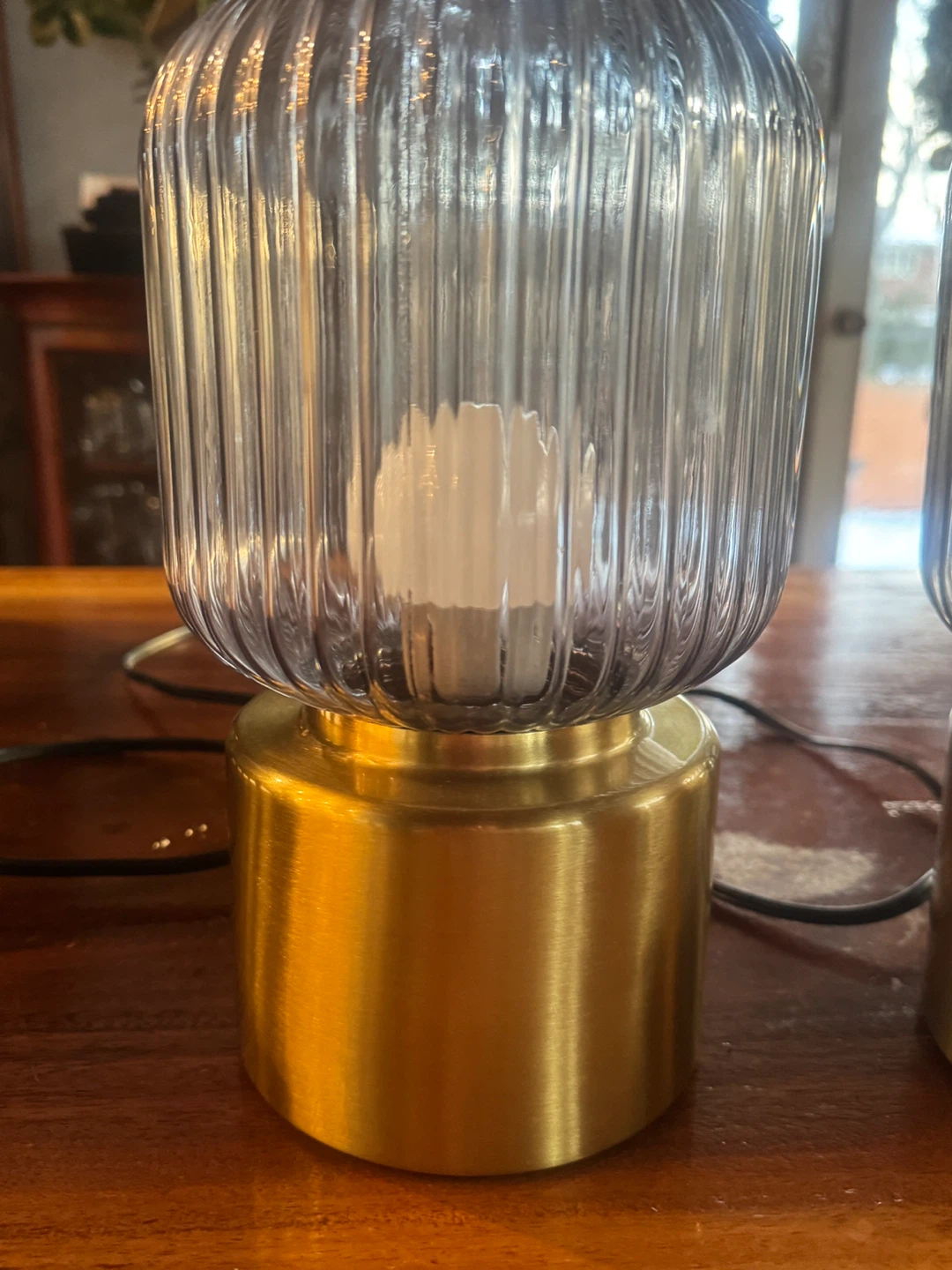 🥕” Ribbed Glass Table Lamps - Set of 2 - photo 4