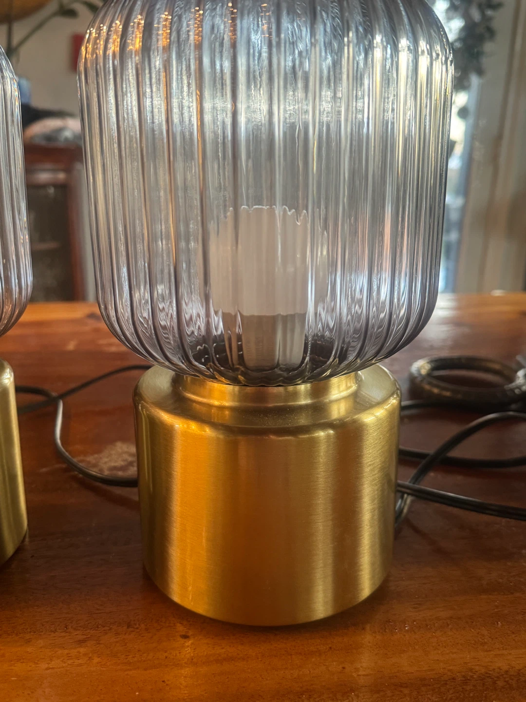 🥕” Ribbed Glass Table Lamps - Set of 2 - photo 5