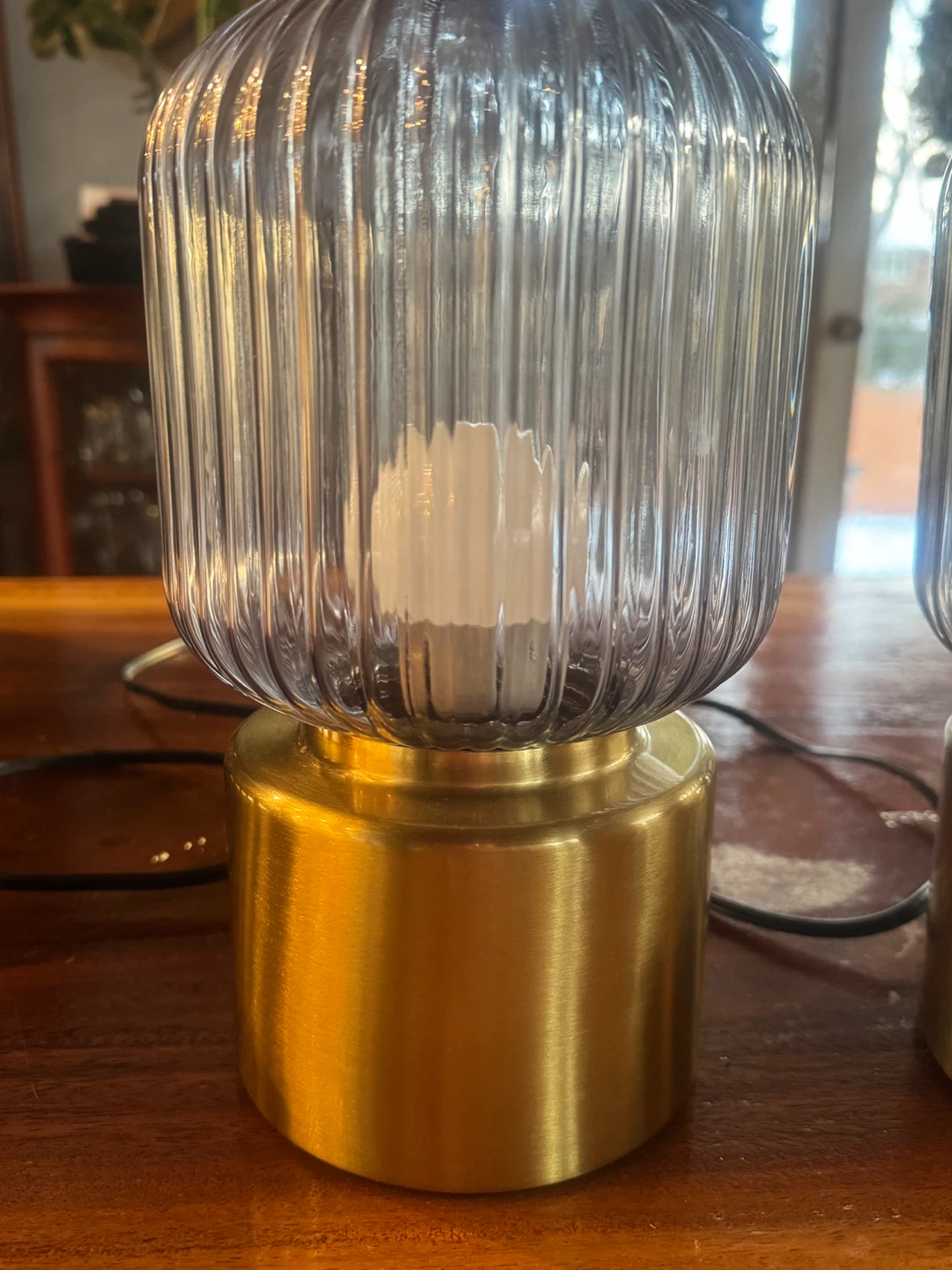 🥕” Ribbed Glass Table Lamps - Set of 2 - photo 3