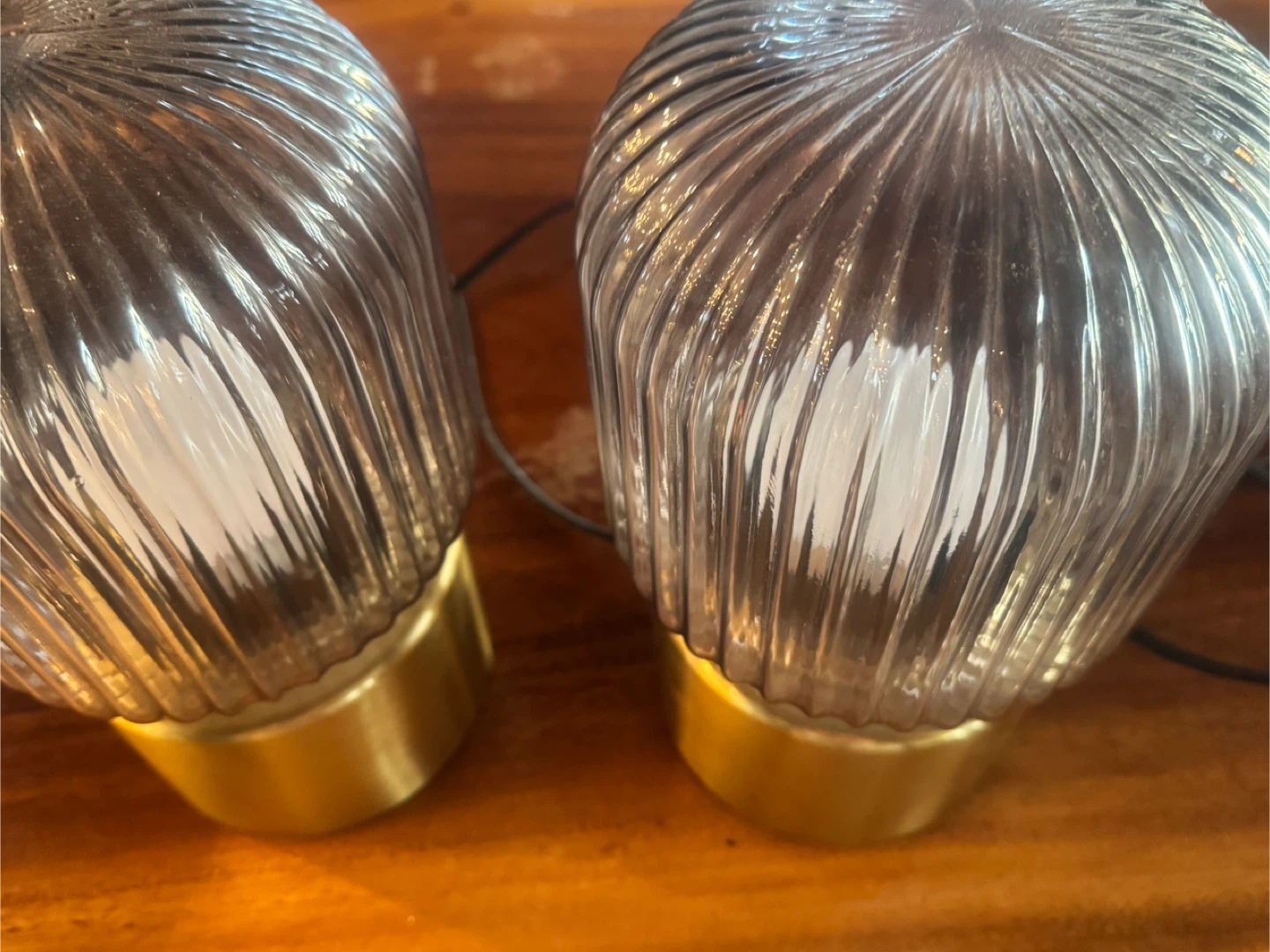 🥕” Ribbed Glass Table Lamps - Set of 2