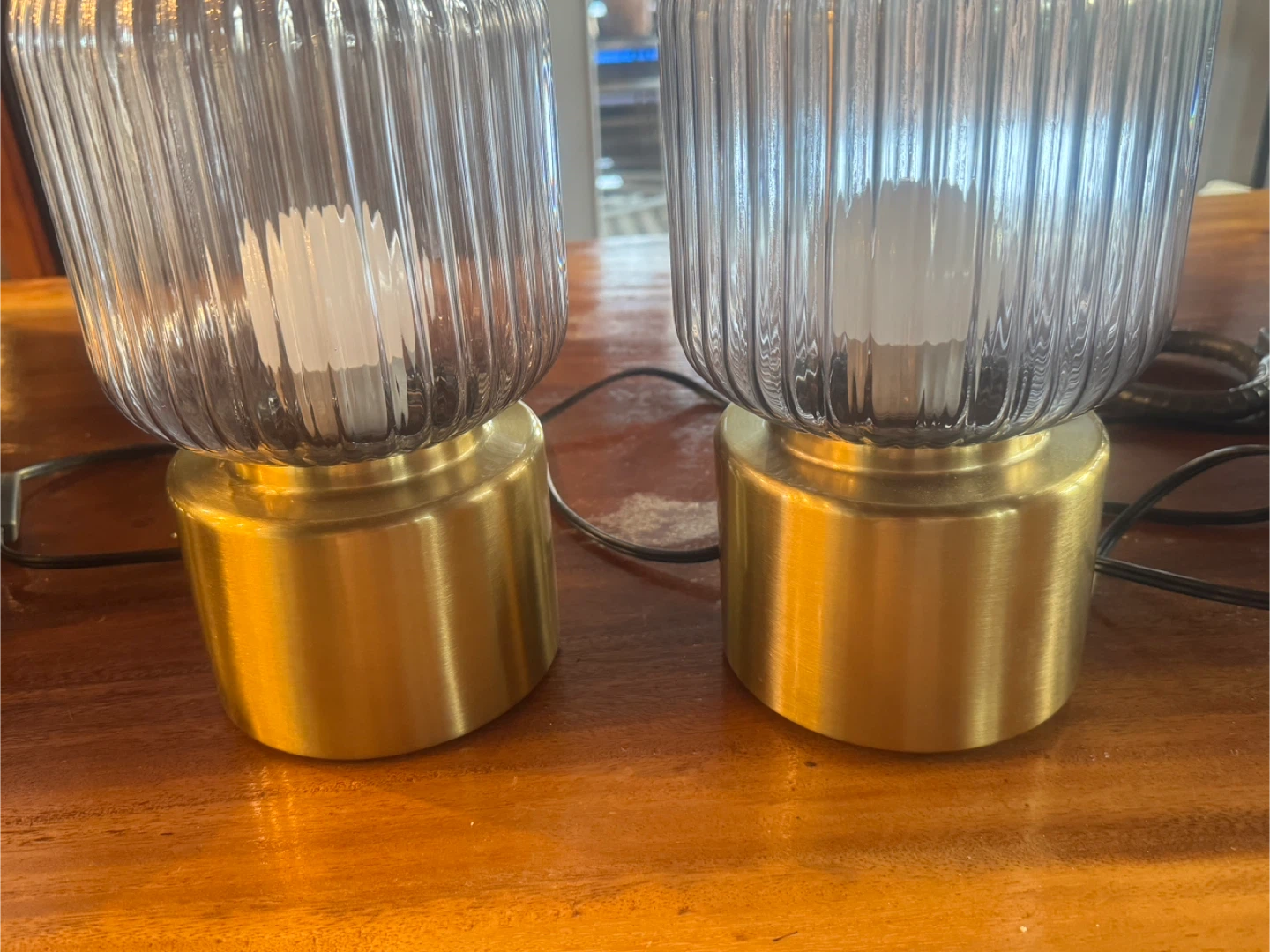 🥕” Ribbed Glass Table Lamps - Set of 2 - photo 2