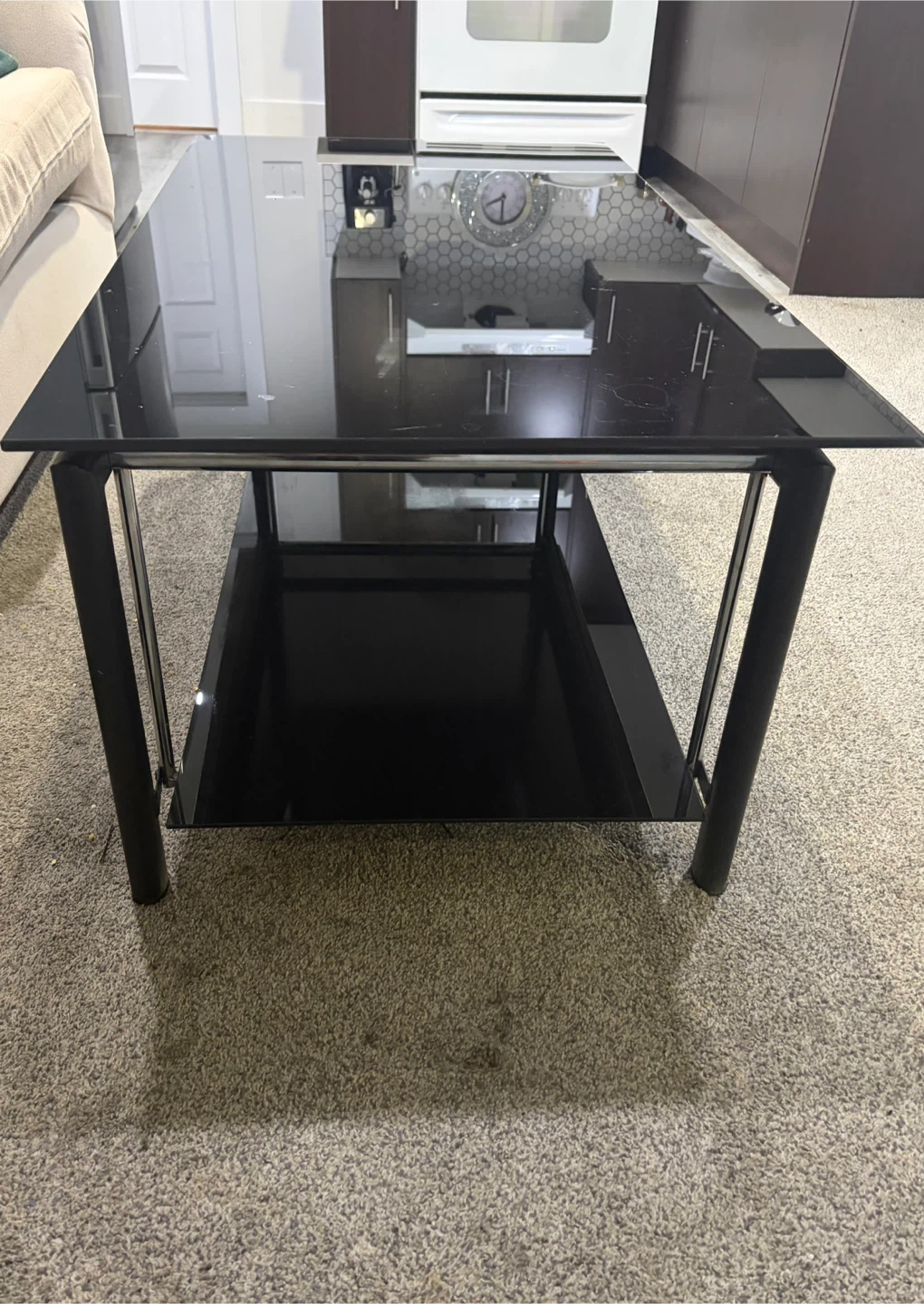 Black Glass Coffee Table - photo 2