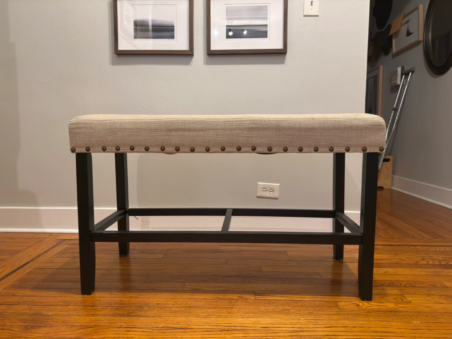 Upholstered Bench with Nailhead Trim