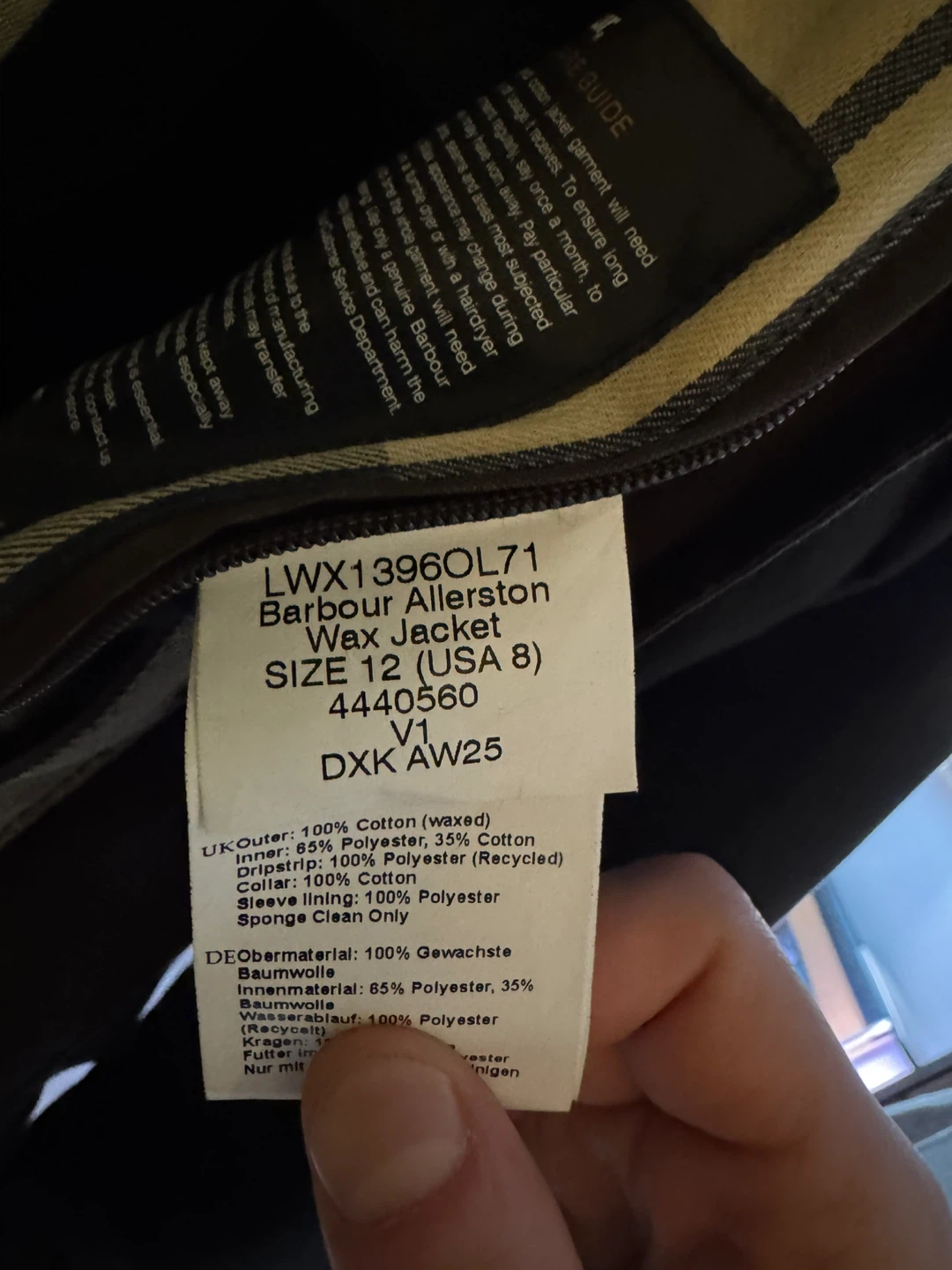 Barbour Allerston Wax Jacket - Size 12 (US 8) - photo 5