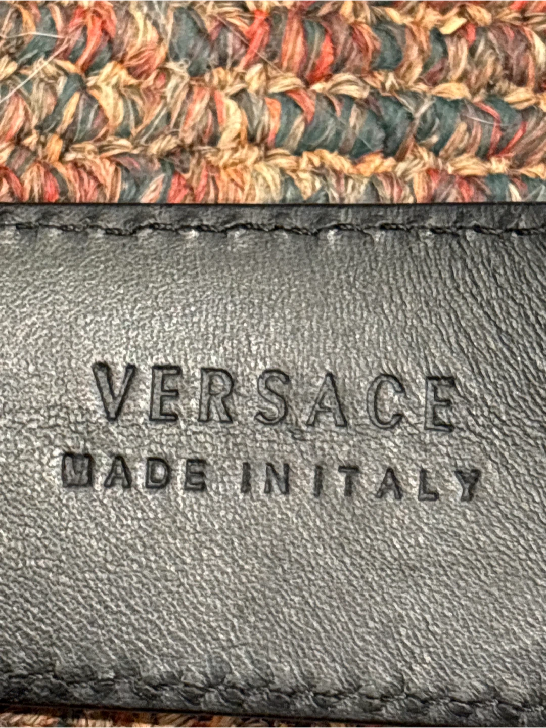 Versace Black Leather Belt, Size 36 - photo 3