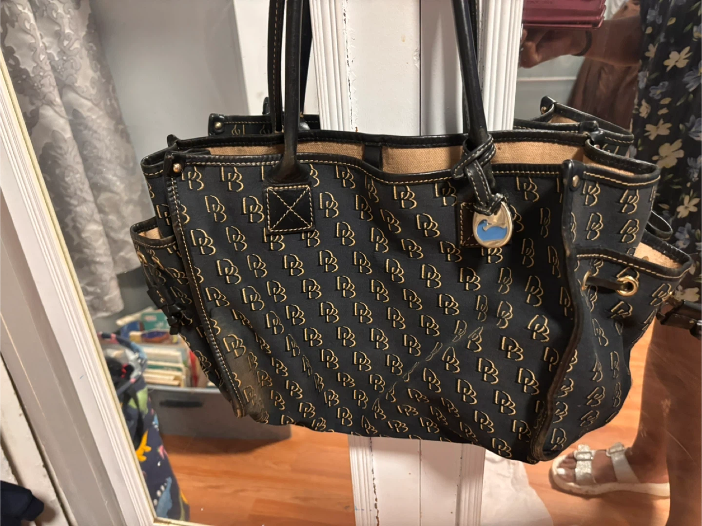 Dooney & Bourke Black/Brown DB Tote Bag