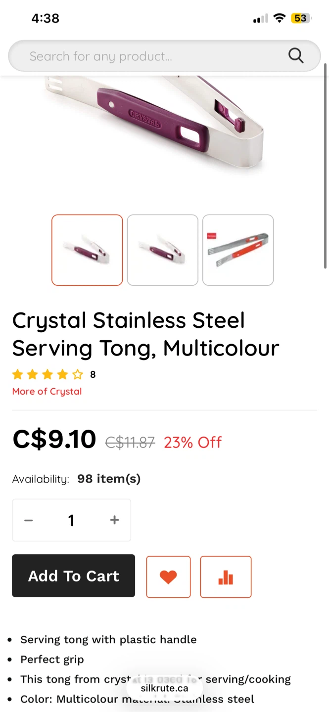 Stainless Steel Tongs With Protective Grip Pads - photo 2