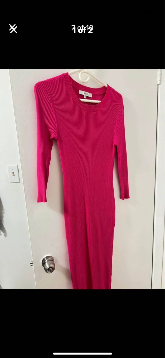 Shine On Ribbed Midi Dress - M