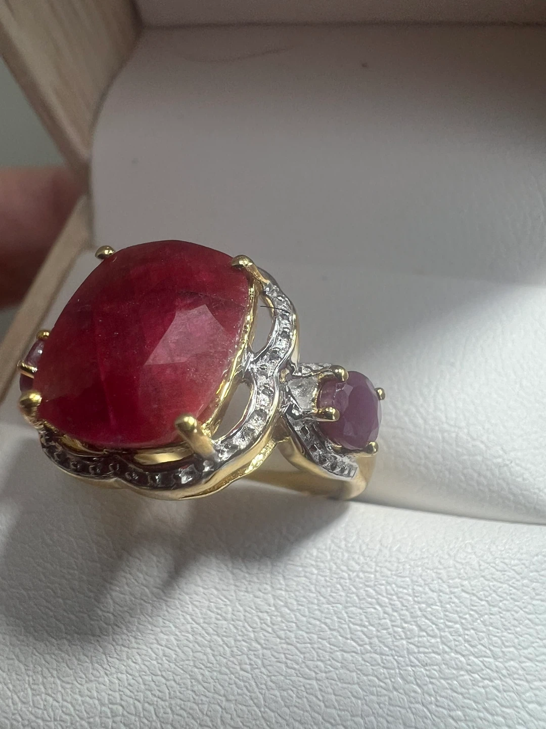 925 silver Ruby and Diamond Ring - photo 4
